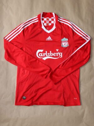 Camiseta Liverpool Titular 2008/2010 Manga Larga